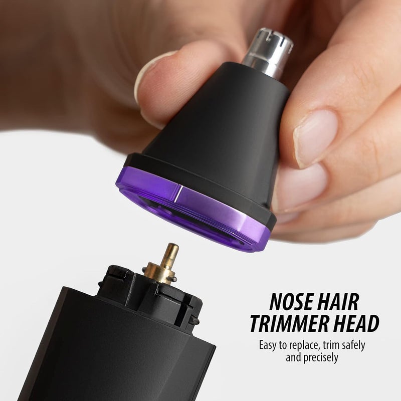 OLOV Electric Body Hair Trimmer - Groin Trimmer for Men - Bikini Trimmer Women - Wet/Dry Shaver Groomer, Replaceable Ceramic Blade Heads, USB Recharge Dock, Waterproof Hygiene Razor, Black Violet - Image 2